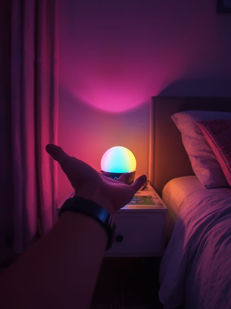smart lamp in action