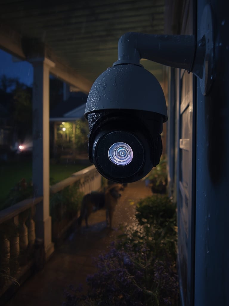 security camera in action