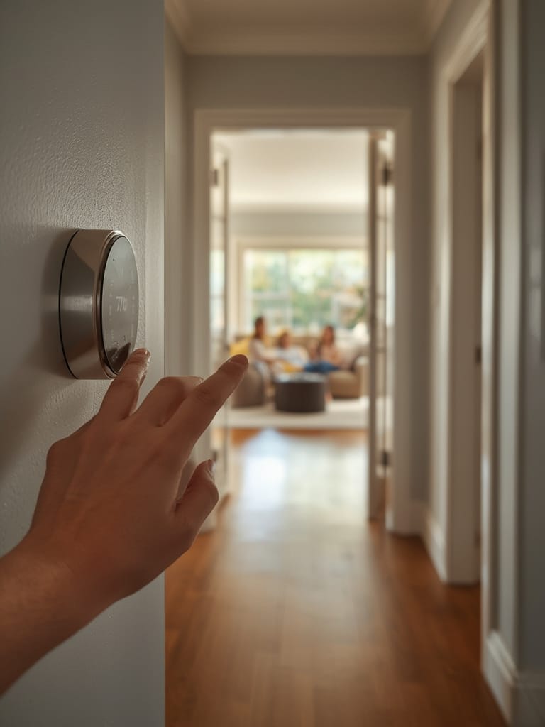 smart thermostat in action